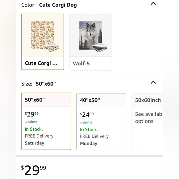 New - Corgi Patterned Lightweight Flannel Throw Blanket 50x60 inches - Picture 3 of 9